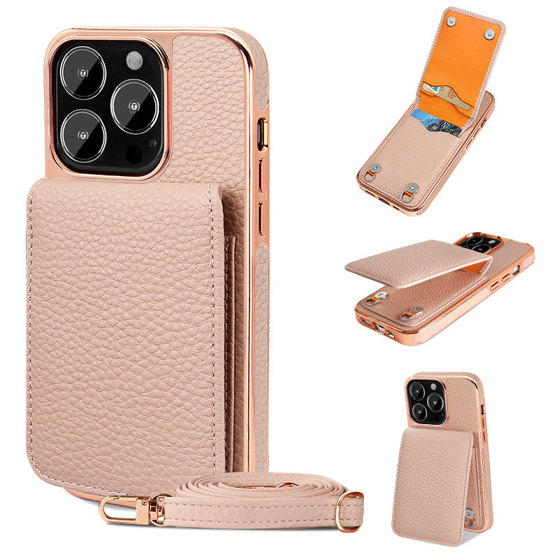 Electroplated Wallet Case for iPhone 11-14