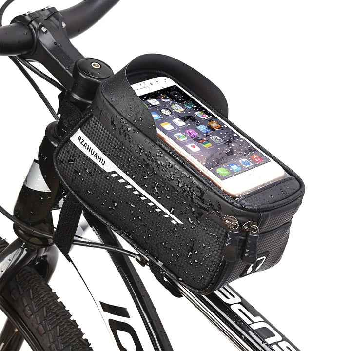 Adjustable Bike Frame Bag with Magsafe Accessory — bike frame bag with touch screen holder
