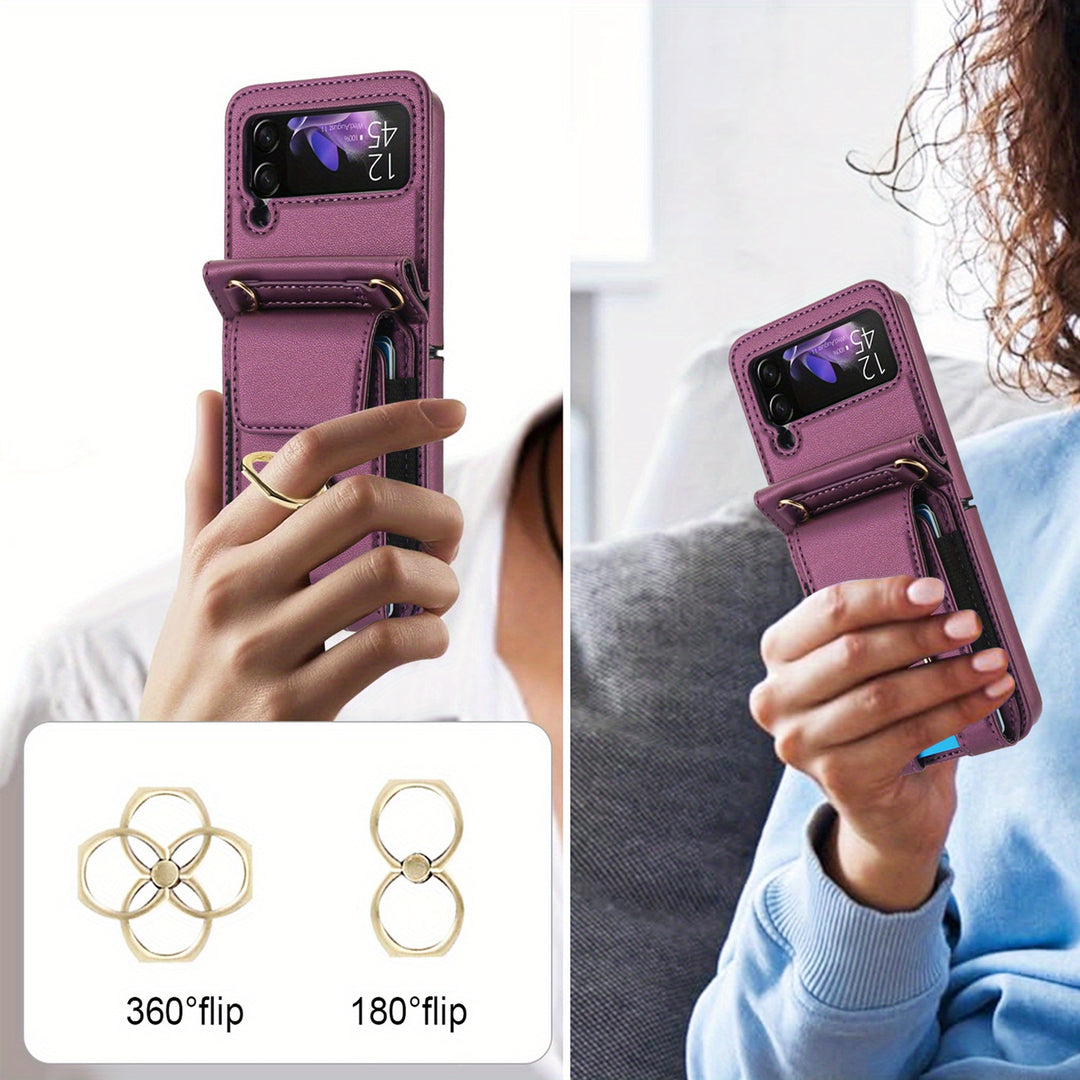 AWQUER Galaxy Z Flip Crossbody Wallet Case - Mobile Accessories for Samsung