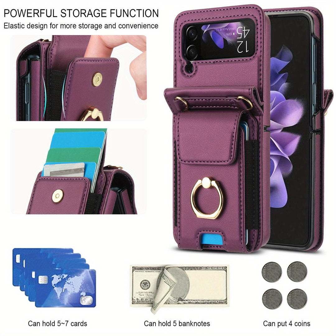 AWQUER Galaxy Z Flip Crossbody Wallet Case - Mobile Accessories for Samsung