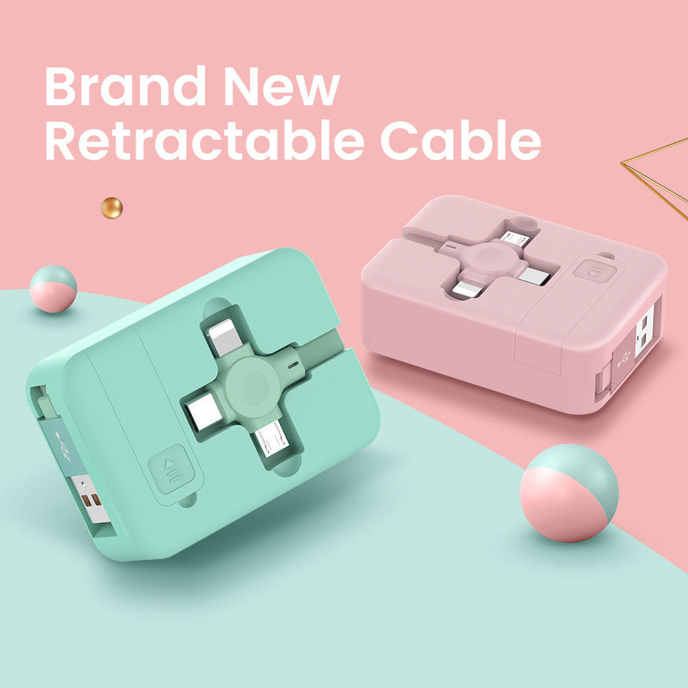 Multi Device Retractable Charging Cable — 3-in-1 charging cable