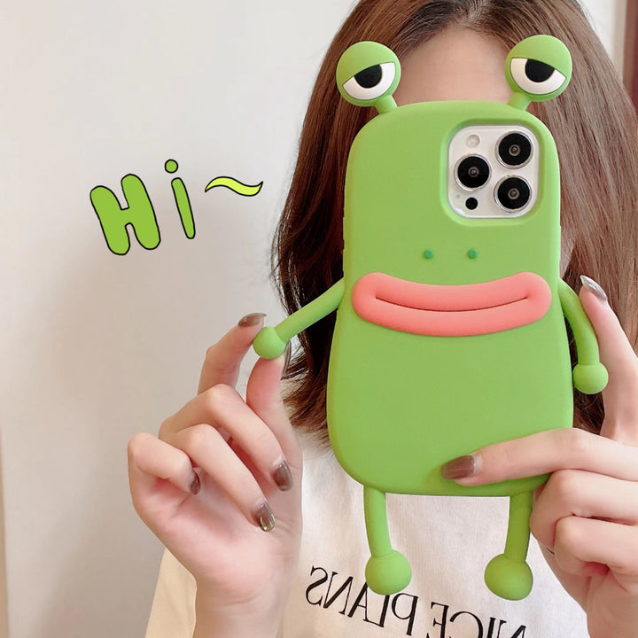 3D Cartoon Frog iPhone 12/12 Pro Case - Kawaii Phone Cover — 3D Cartoon Frog iPhone Case