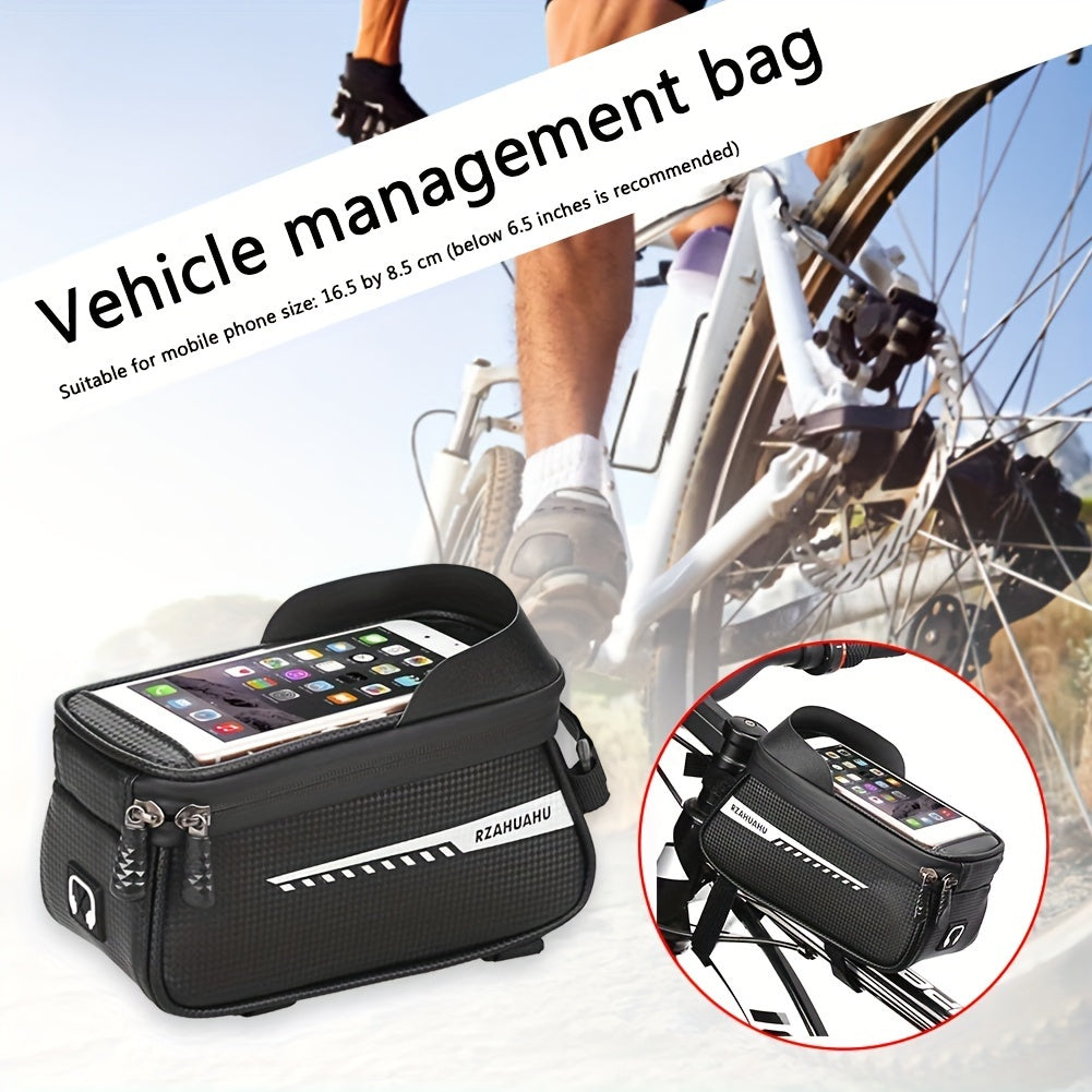 Adjustable Bike Frame Bag with Magsafe Accessory — bike frame bag with touch screen holder