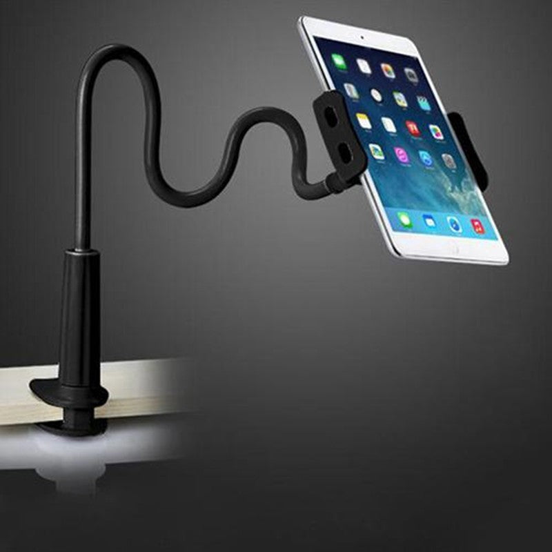Flexible car air vent phone holder with gooseneck for 360° viewing on desk, bed, and car