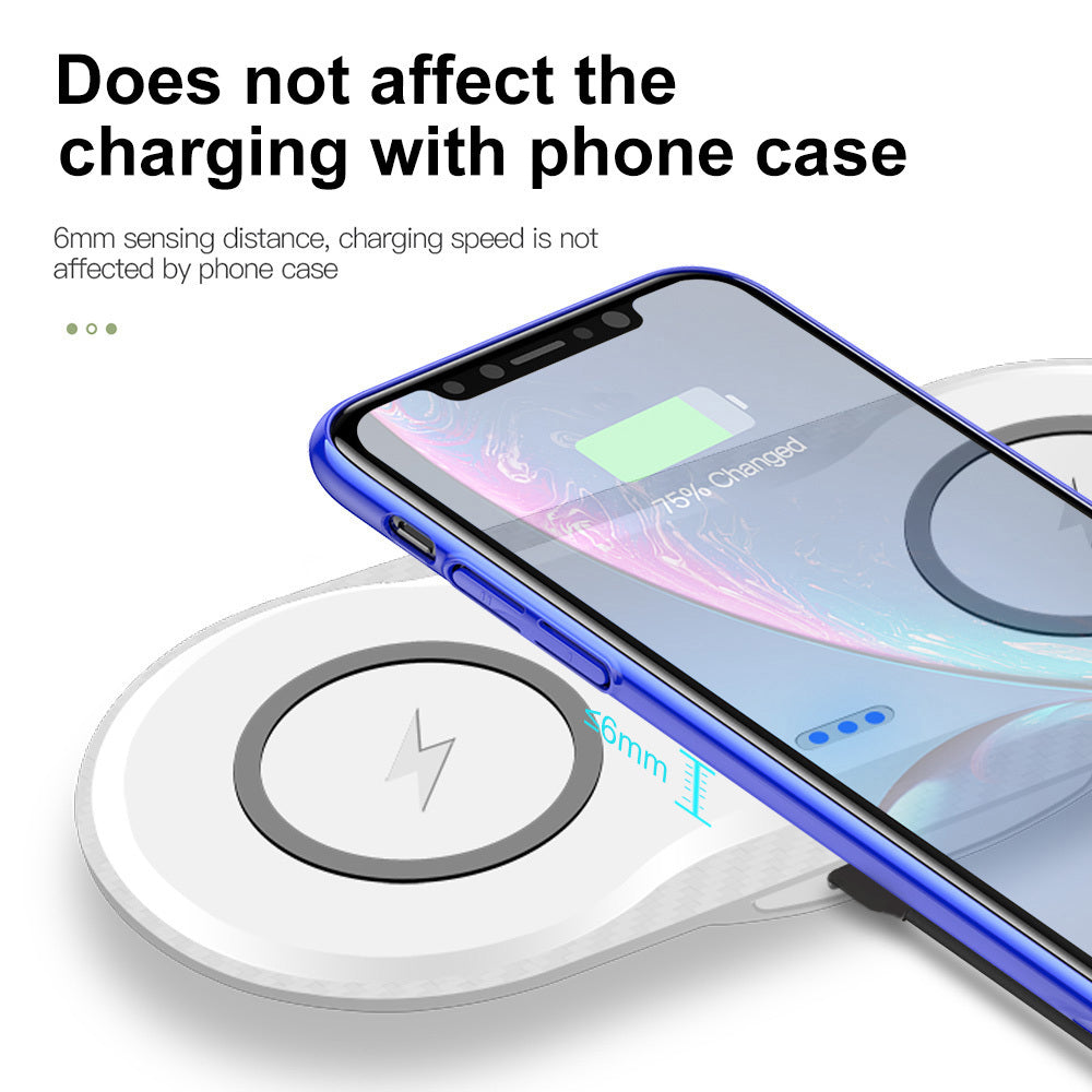 Wireless Charger Pad Dual 2-in-1 for iPhone and Android Fast Charging Station