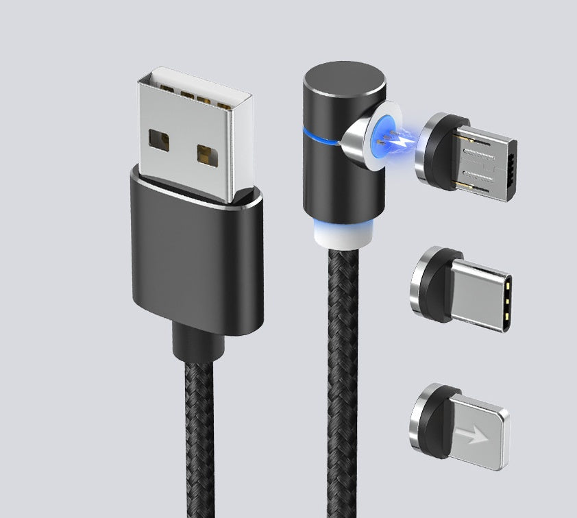 Magnetic Charging Cable 360° LED Tip - Fast Charge All Devices
