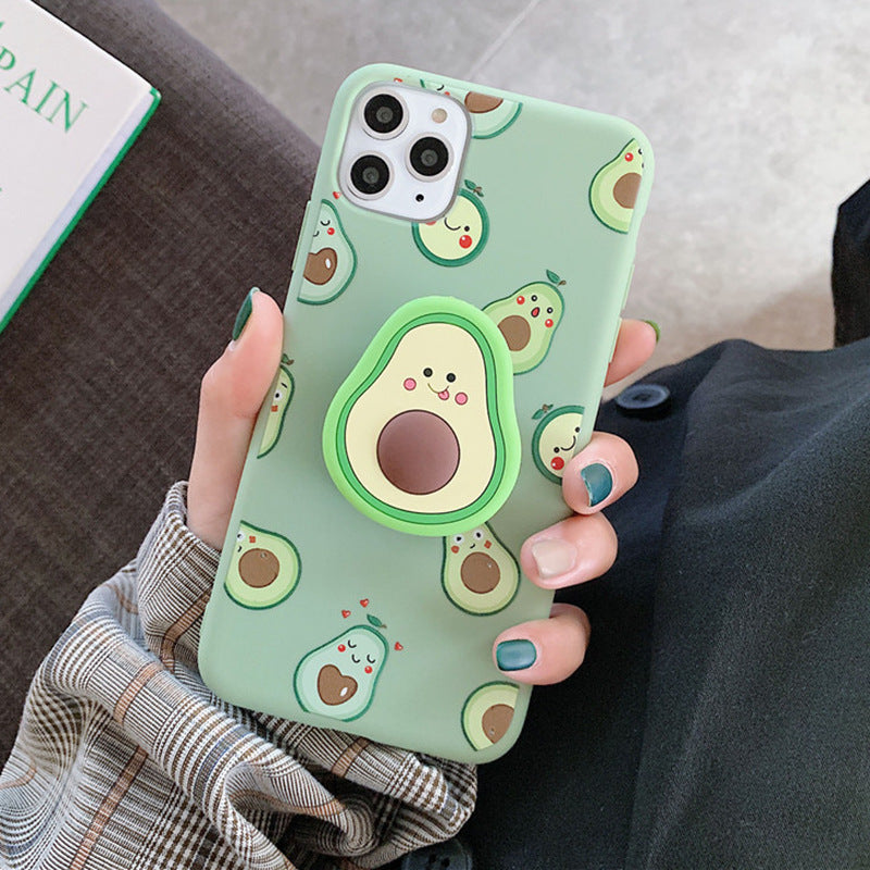 Avocado Phone Case with Ring Holder - Shockproof Silicone Cover