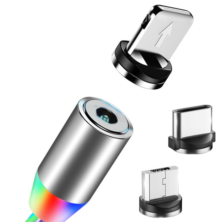 Magnetic Charging Cable 360° LED Tip - Fast Charge All Devices