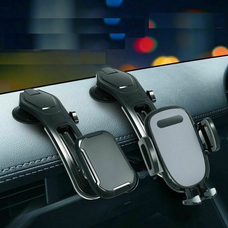 Universal Car Phone Mount with One-Touch Lock for Dashboard & Windshield