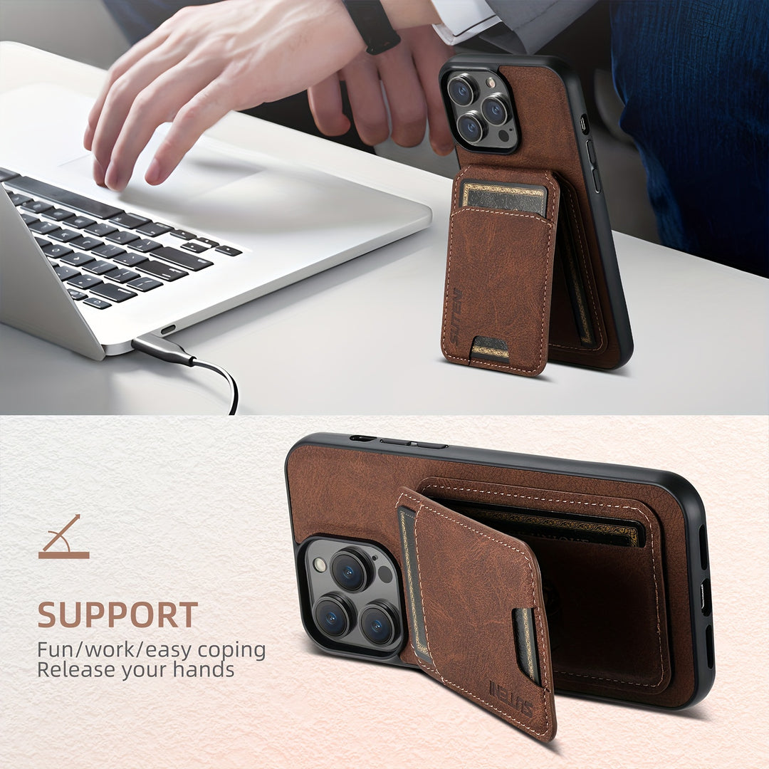 Best iPhone 16 Wallet Case with Card Holder & Kickstand - SUTENI