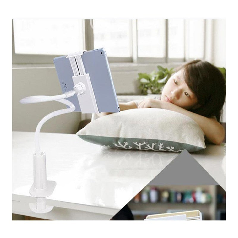 Gooseneck Phone & Tablet Holder - Long Arm 360° Bed & Desk Clamp Mount