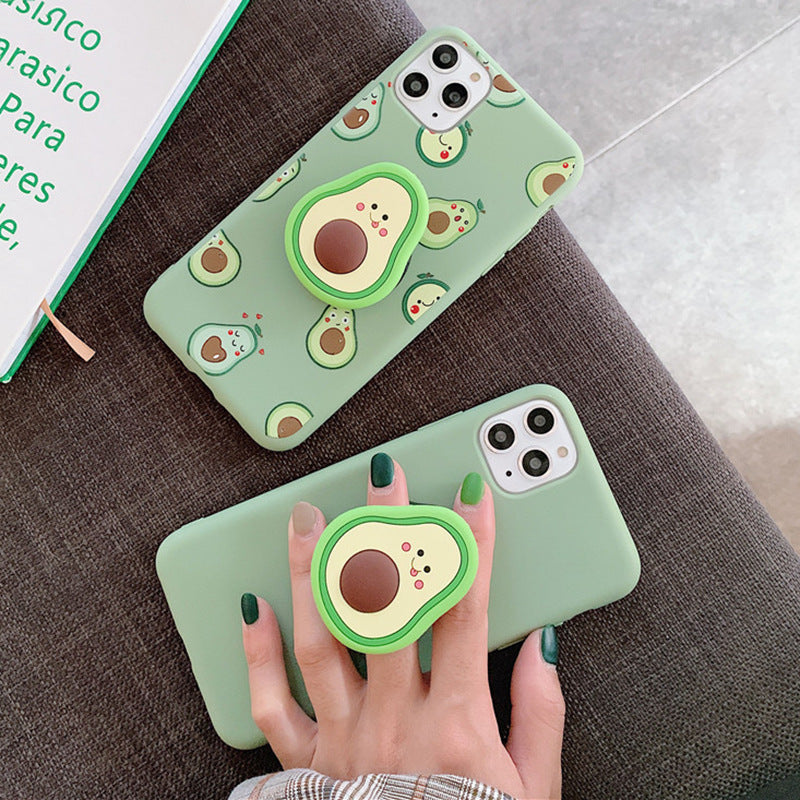 Avocado Phone Case with Ring Holder - Shockproof Silicone Cover