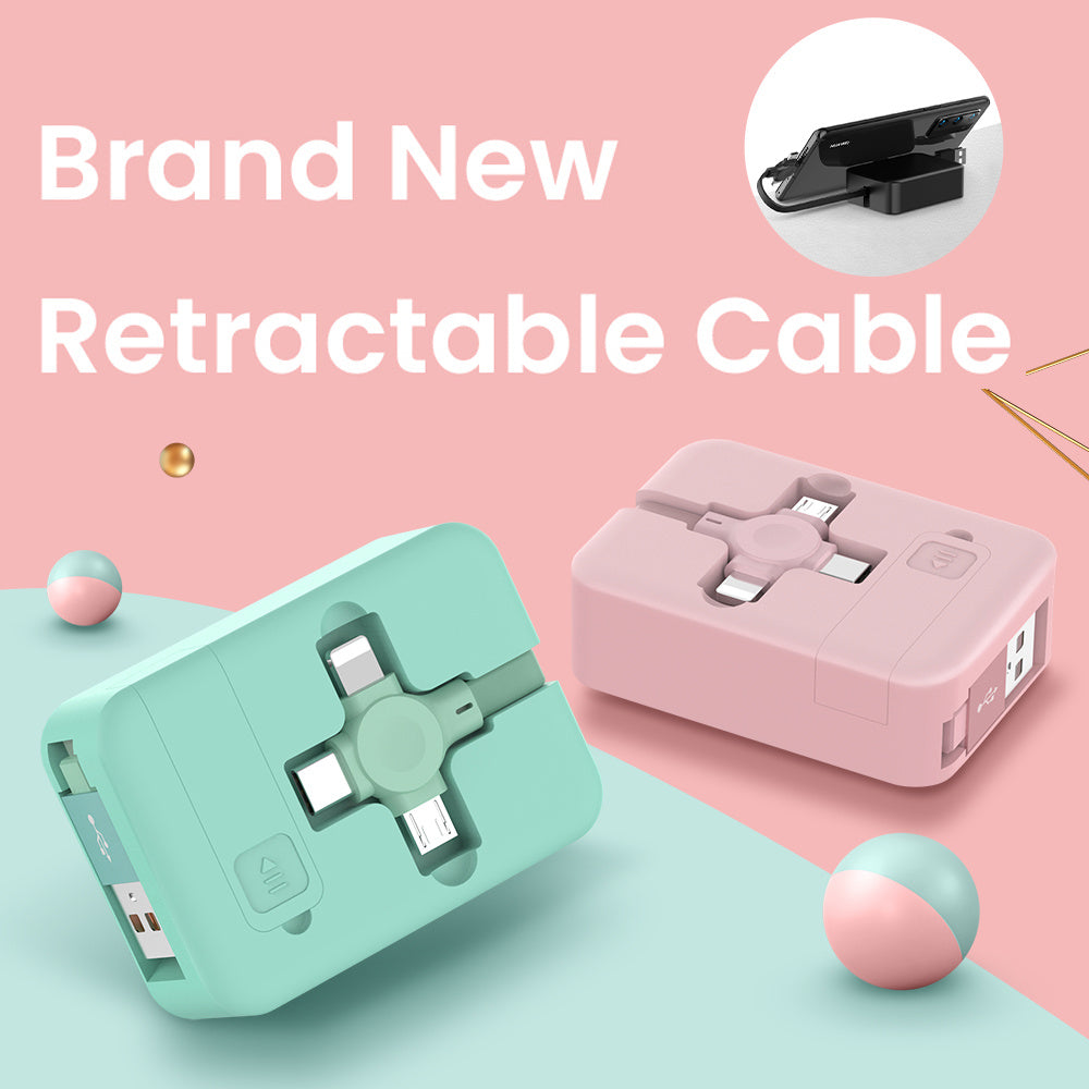 Multi Device Retractable Charging Cable — 3-in-1 charging cable