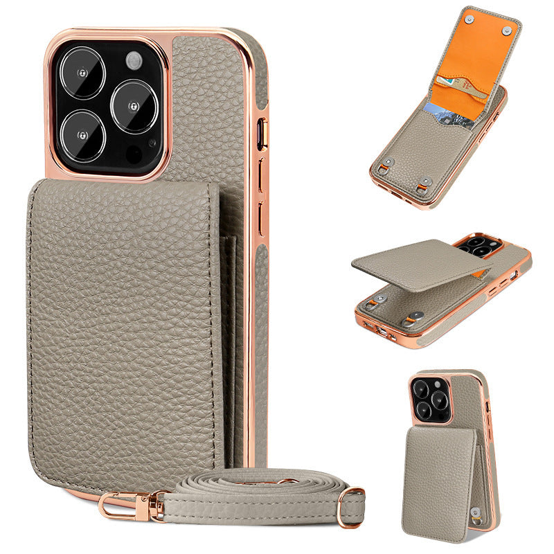Electroplated Wallet Case for iPhone 11-14