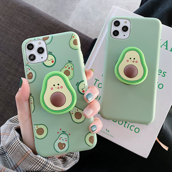 Avocado Phone Case with Ring Holder - Shockproof Silicone Cover