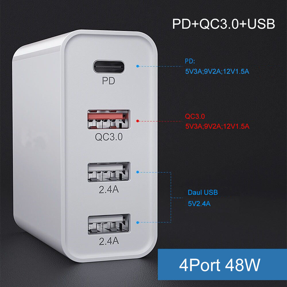 PD & QC Multi-Port USB Fast Charger by JEFF's Favorite Picks
