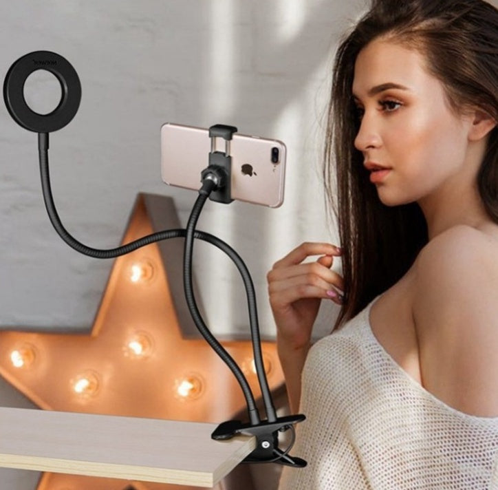 Car air vent phone holder phone light for video calls