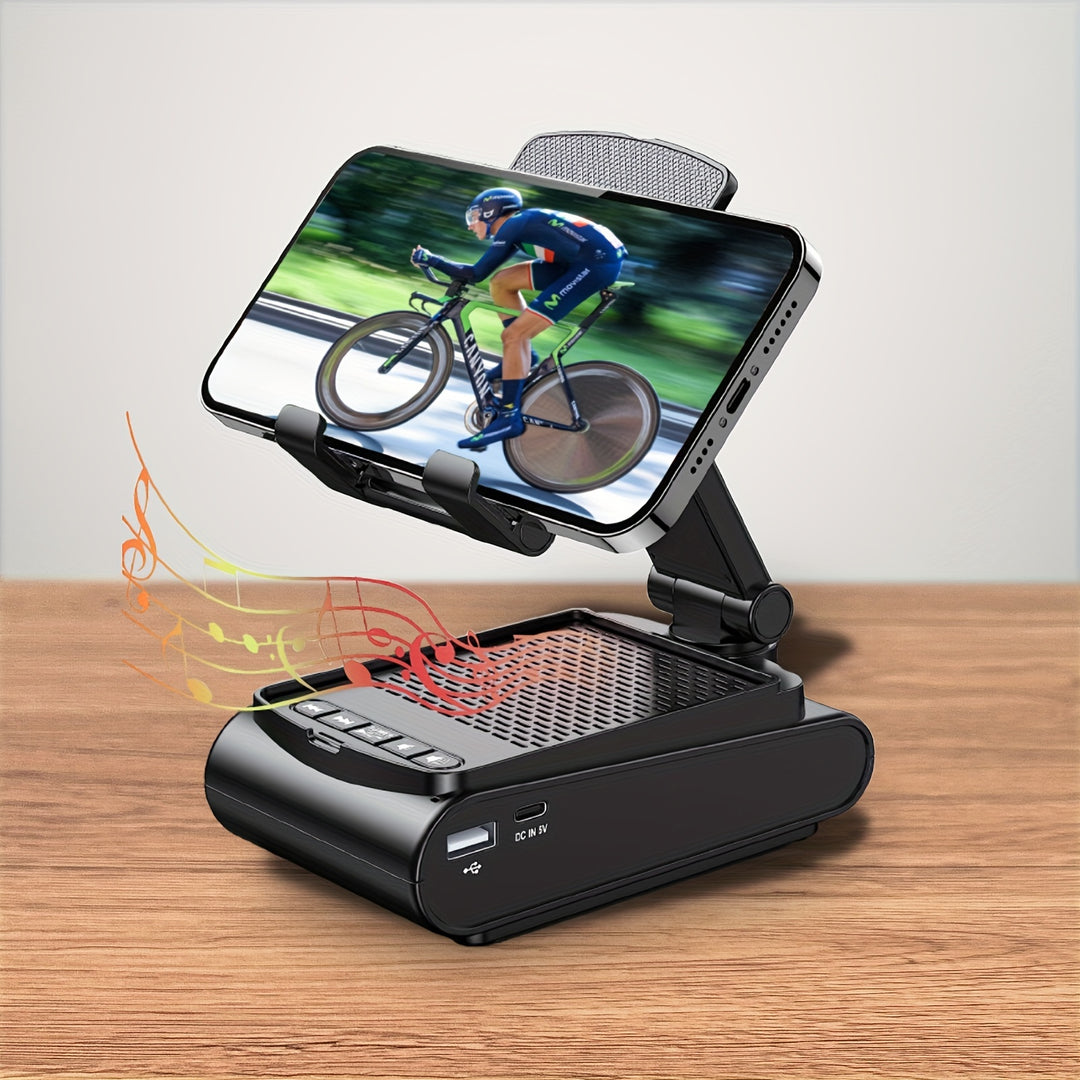 Car air vent phone holder with wireless Bluetooth speaker for convenient phone mounting and sound enhancement