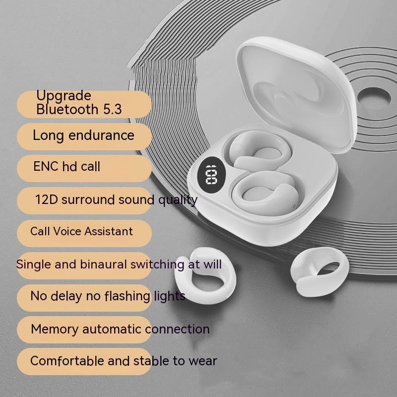 Wireless Ear Clip Earbuds with LED Display for Sale