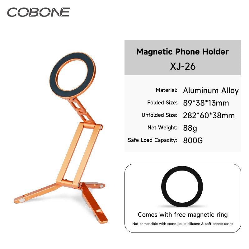 XILETU XJ-26 Magnetic Phone Tripod Arca-Swiss Foldable Vlog Desktop Mount