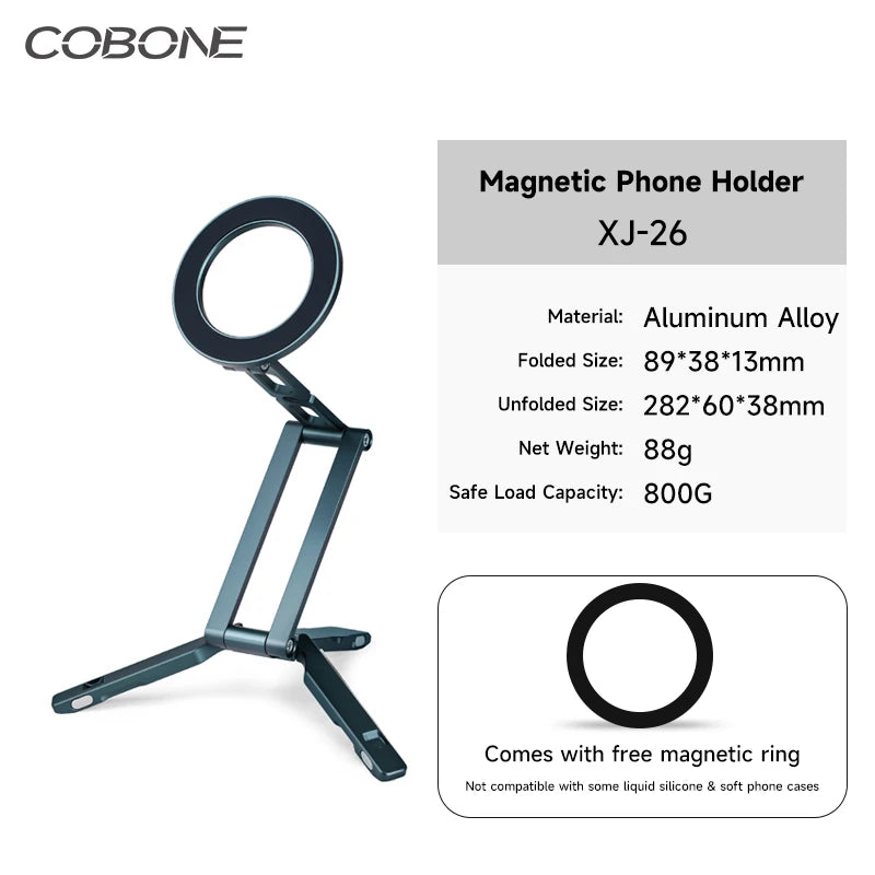 XILETU XJ-26 Magnetic Phone Tripod Arca-Swiss Foldable Vlog Desktop Mount
