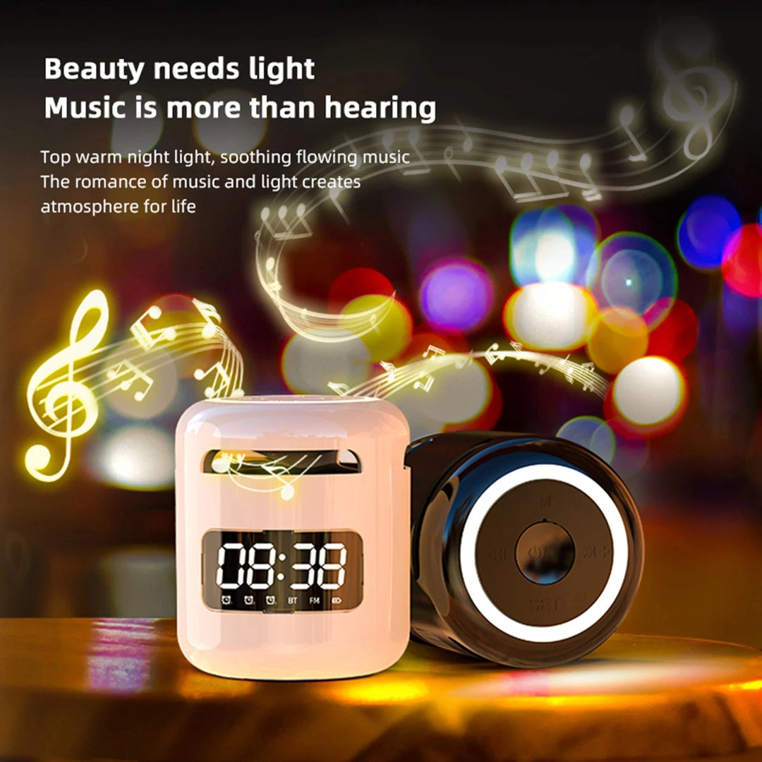 Lefon JM01 Portable Bluetooth Speaker & Alarm Clock Night Light FM Radio