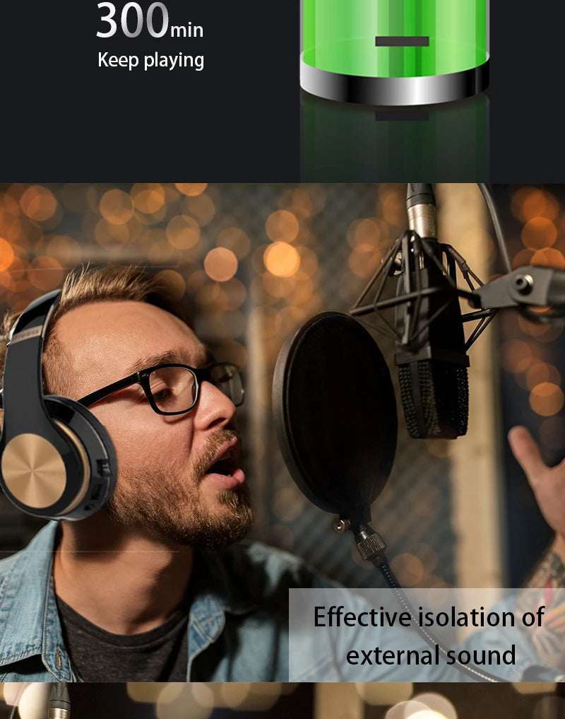 CHUYONG Bluetooth 5.0 ANC Headphones - aptX HD HiFi & Wireless + Wired Dual Mode