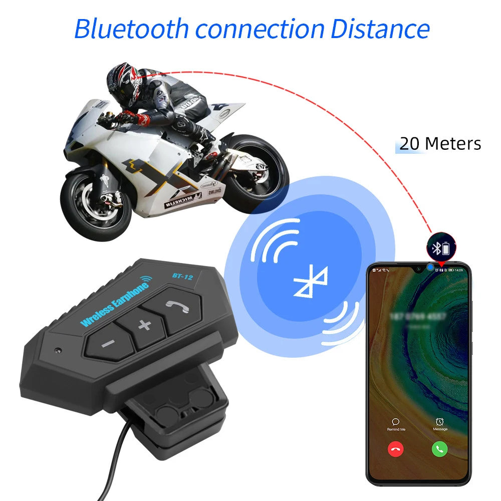 Kebidumei BT12 Motorcycle Bluetooth Helmet Headset