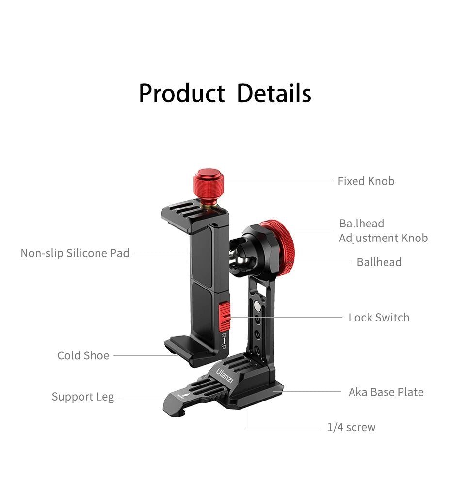 Ulanzi Universal Smartphone Tripod Mount Adapter for Vlogging and Streaming
