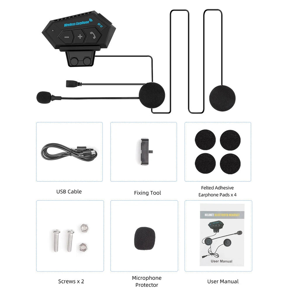 Kebidumei BT12 Motorcycle Bluetooth Helmet Headset