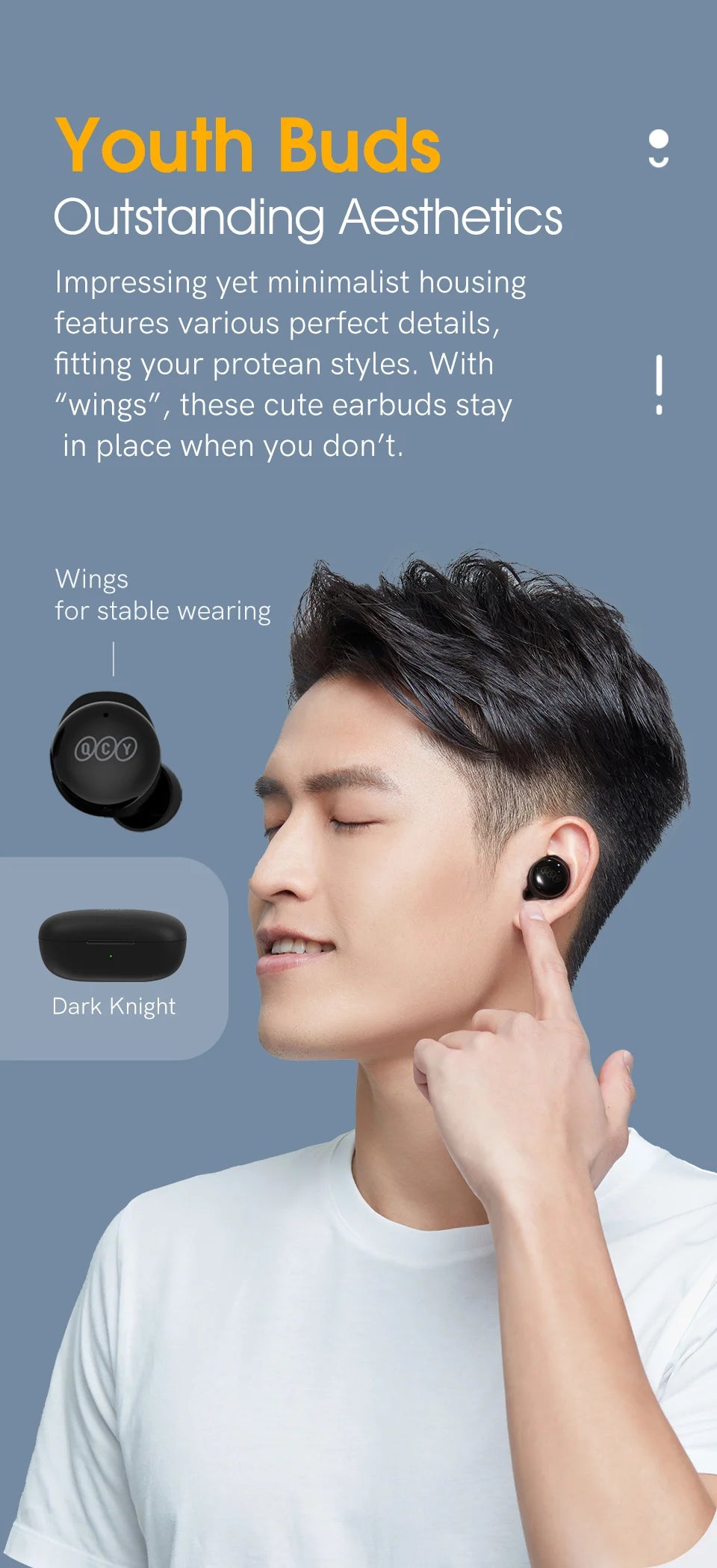 QCY T17 Bluetooth Earbuds 5.1 Wireless Audio with Long-Lasting 26H Charging Case