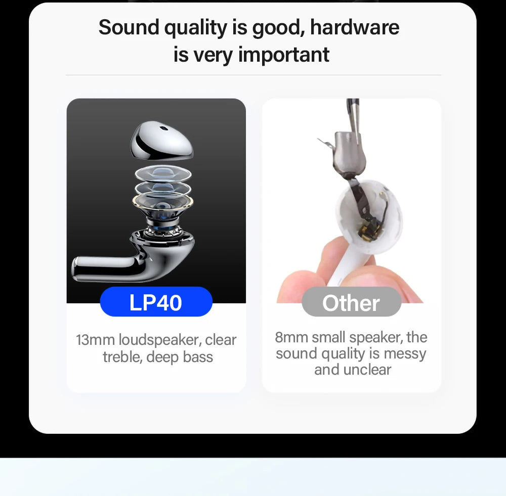 Lenovo LP40 True Wireless Earbuds with Waterproof Charging Case