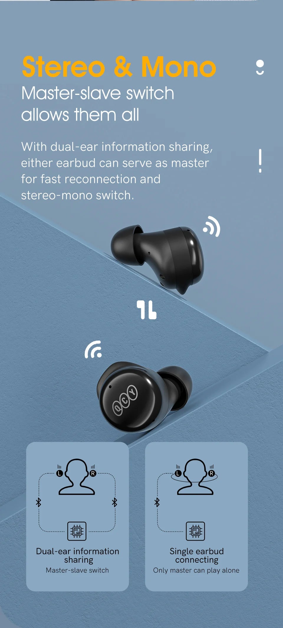 QCY T17 Bluetooth Earbuds 5.1 Wireless Audio with Long-Lasting 26H Charging Case