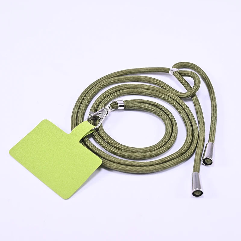 Handmade Cotton Rope Phone Lanyard with Geometric Chain Strap