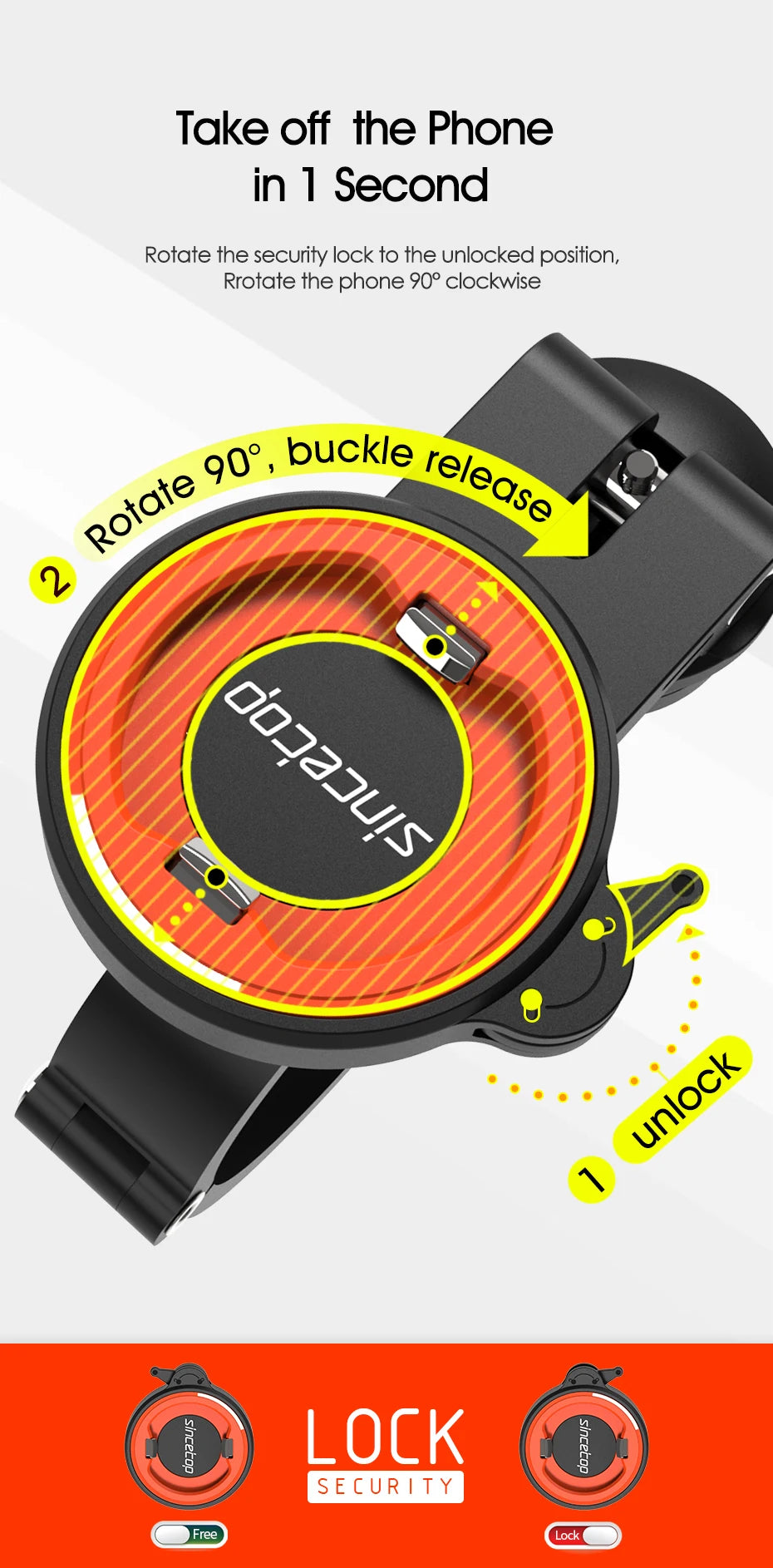 SINCE TOP Universal Motorcycle and Bike Phone Mount with 360° Rotation