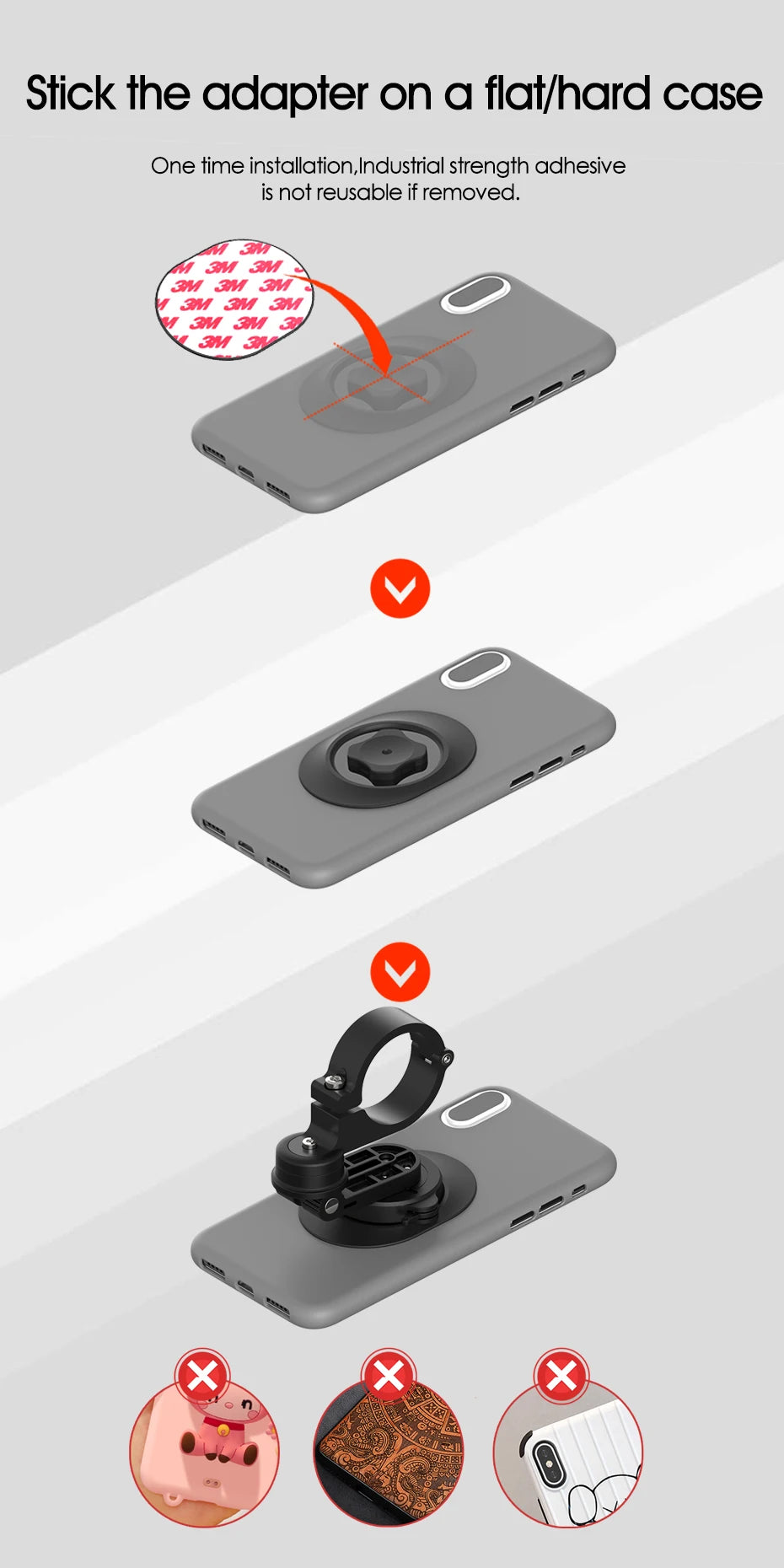 SINCE TOP Universal Motorcycle and Bike Phone Mount with 360° Rotation