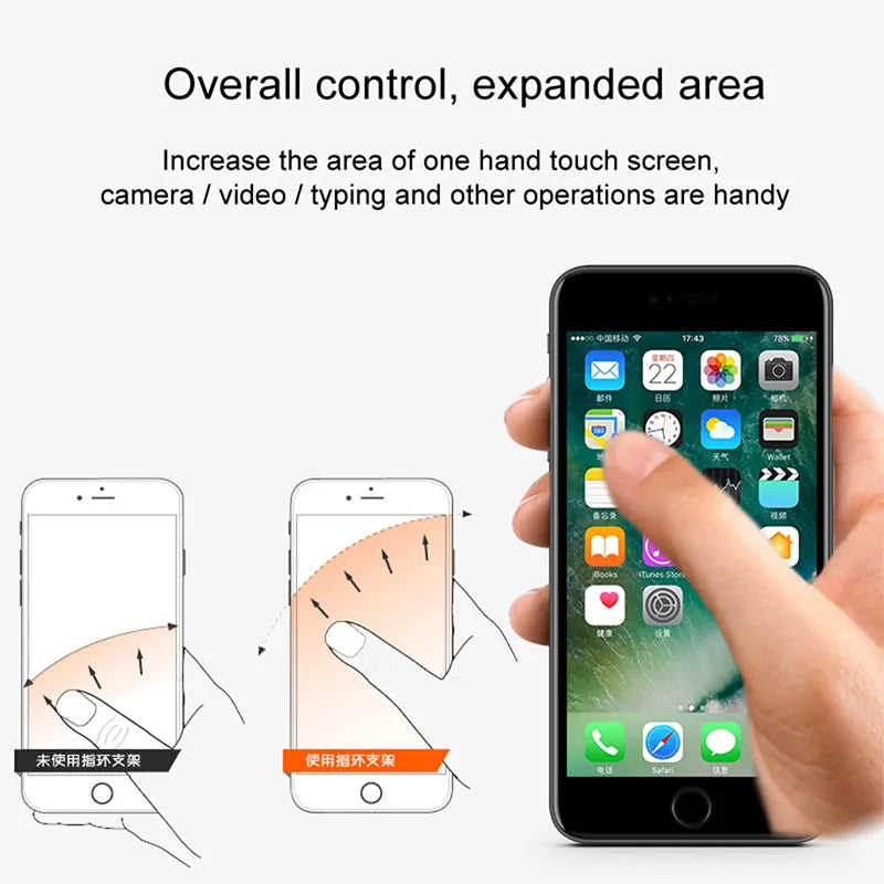 Kerokuru 360° Metal Finger Ring Phone Holder | Zinc Alloy Stand Mount | Universal Smartphone Grip