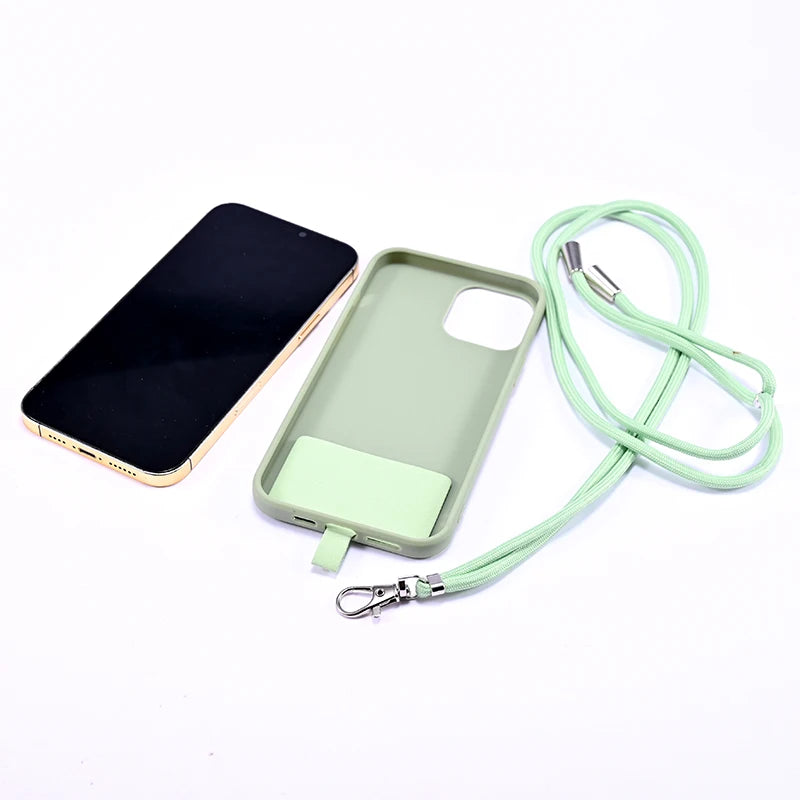 Handmade Cotton Rope Phone Lanyard with Geometric Chain Strap