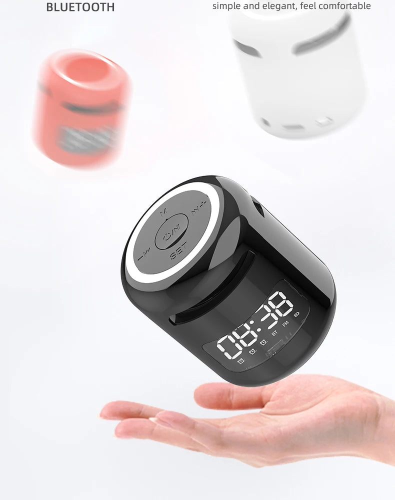 Lefon JM01 Portable Bluetooth Speaker & Alarm Clock Night Light FM Radio