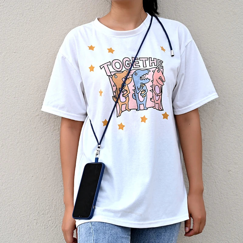 Handmade Cotton Rope Phone Lanyard with Geometric Chain Strap