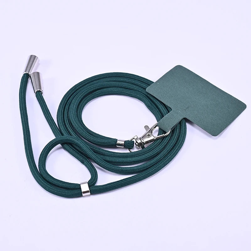 Handmade Cotton Rope Phone Lanyard with Geometric Chain Strap