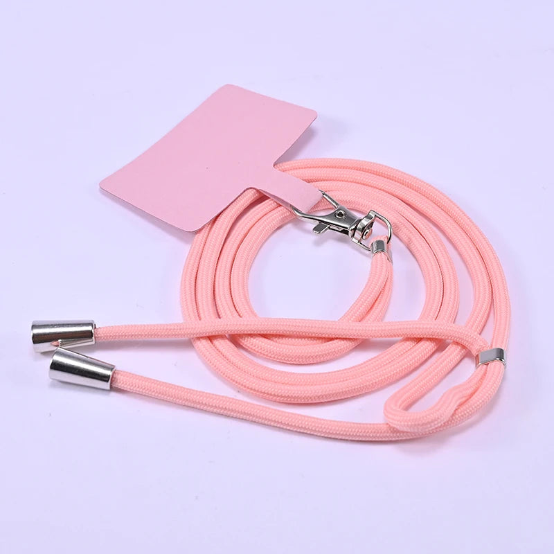 Handmade Cotton Rope Phone Lanyard with Geometric Chain Strap
