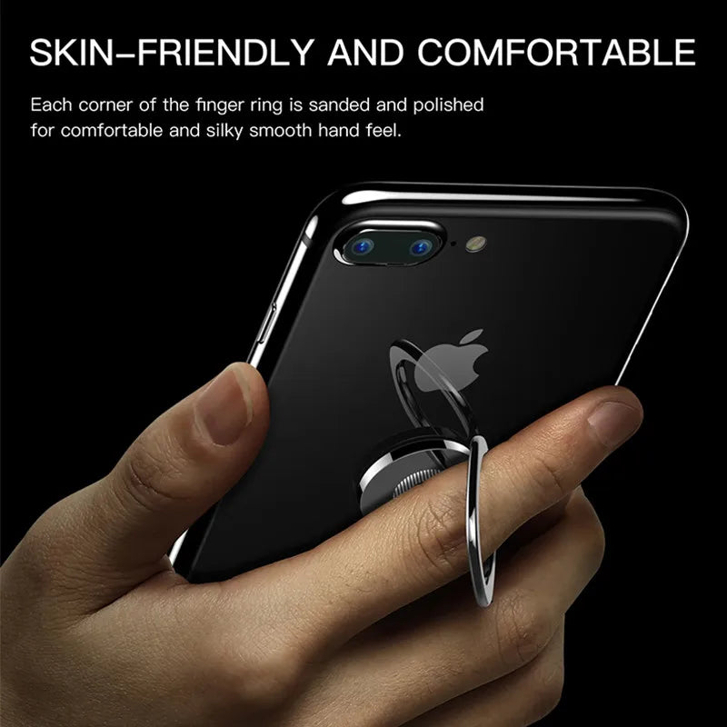 Kerokuru 360° Metal Finger Ring Phone Holder | Zinc Alloy Stand Mount | Universal Smartphone Grip