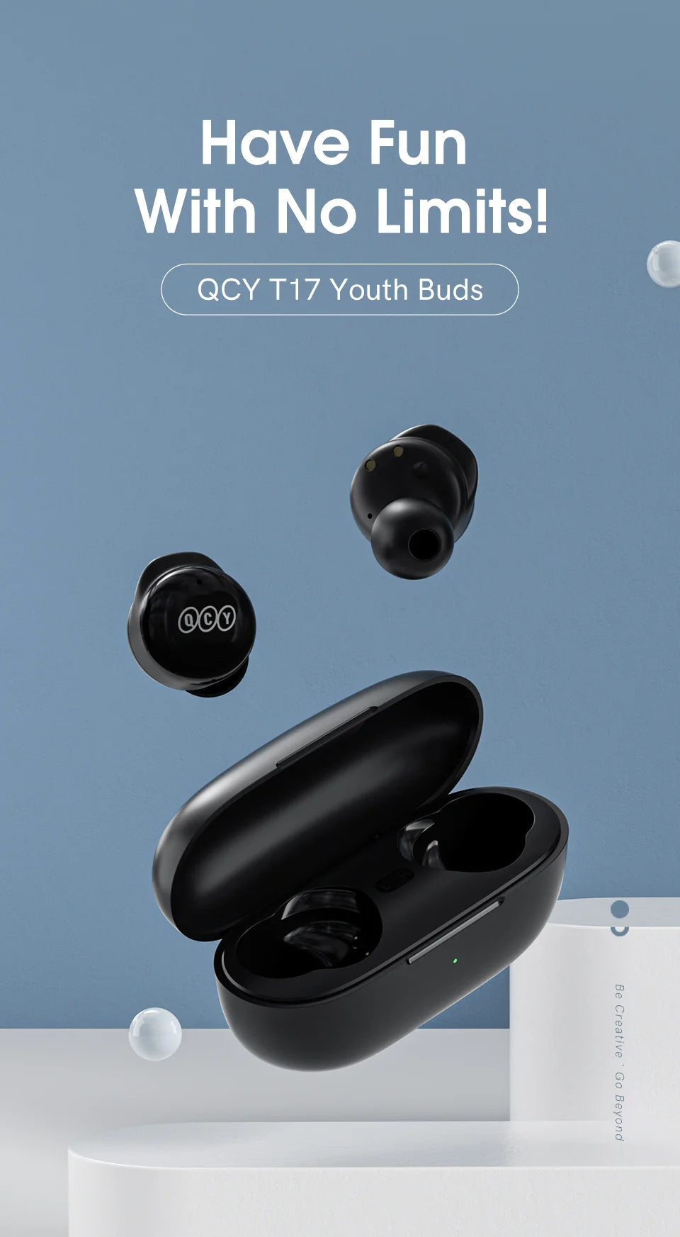 QCY T17 Bluetooth Earbuds 5.1 Wireless Audio with Long-Lasting 26H Charging Case