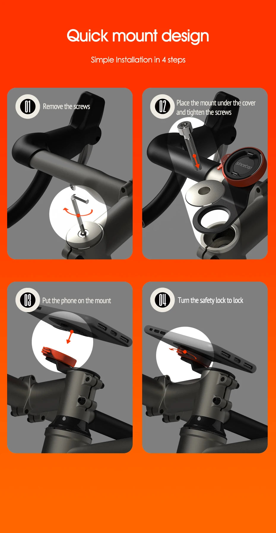 since-top-quick-mount-motorcycle-bike-phone-holder