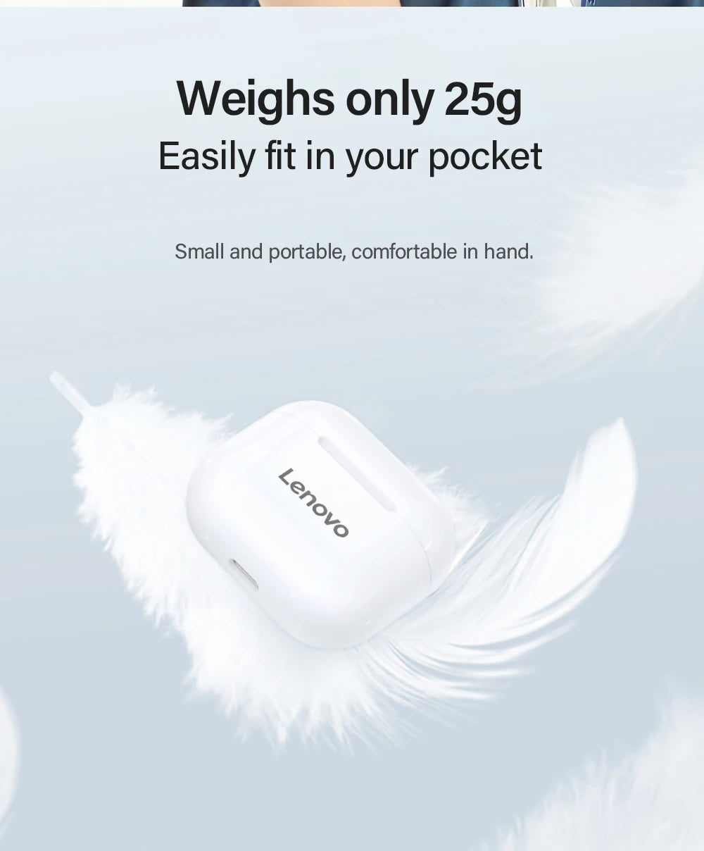 Lenovo LP40 True Wireless Earbuds with Waterproof Charging Case