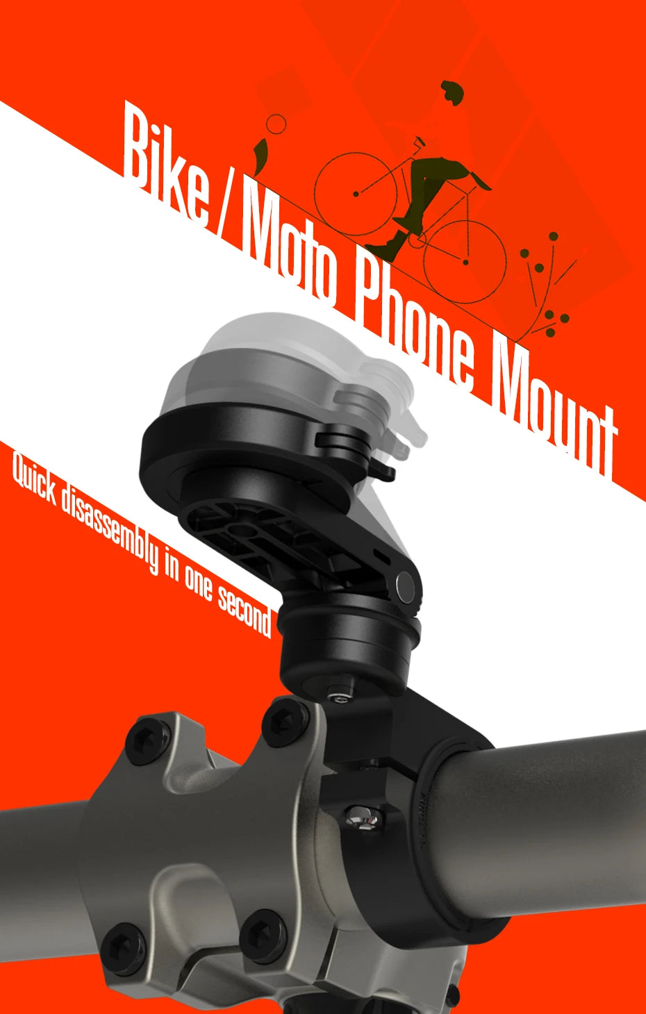 SINCE TOP Universal Motorcycle and Bike Phone Mount with 360° Rotation