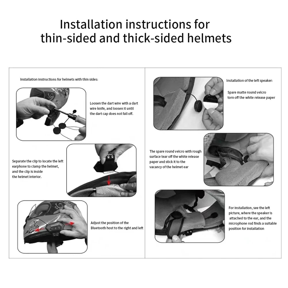 Kebidumei BT12 Motorcycle Bluetooth Helmet Headset