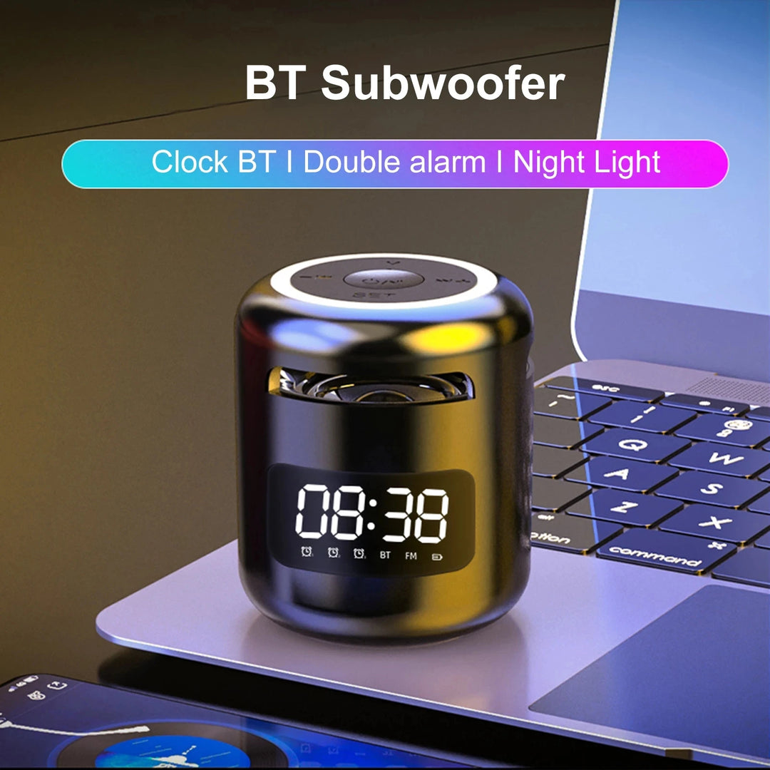 Lefon JM01 Portable Bluetooth Speaker & Alarm Clock Night Light FM Radio