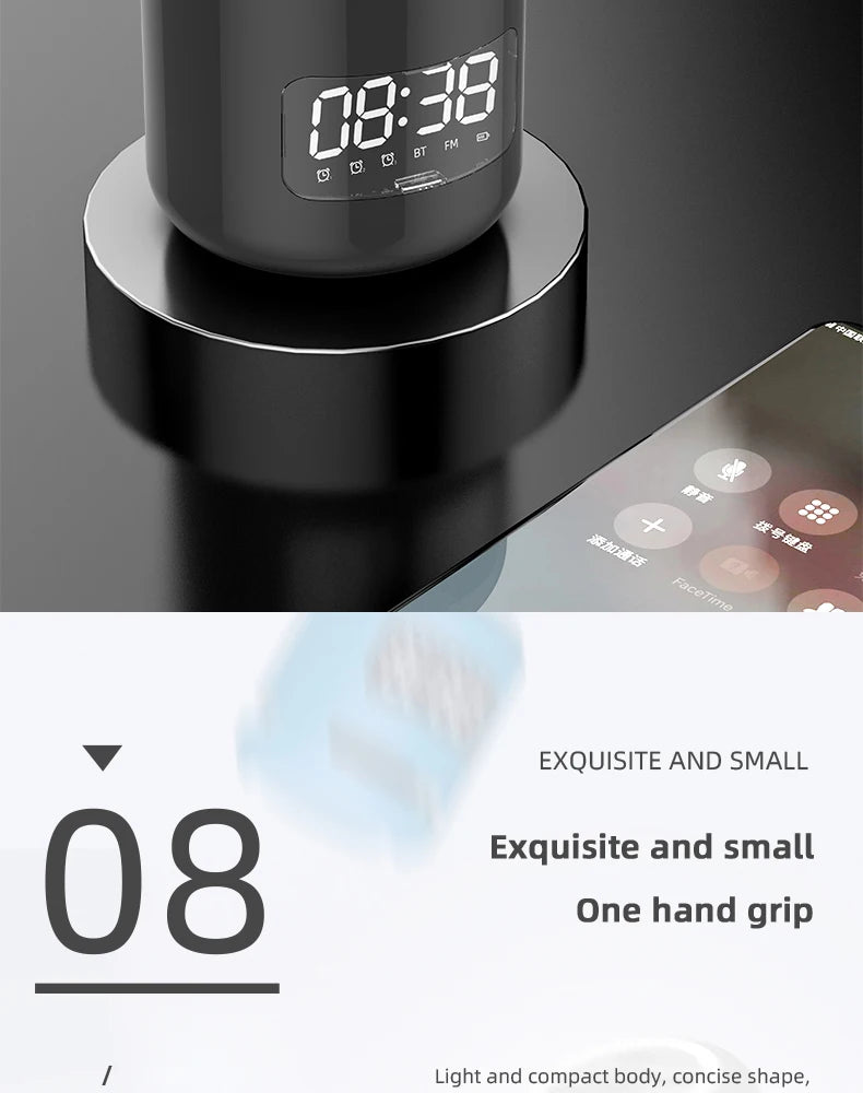 Lefon JM01 Portable Bluetooth Speaker & Alarm Clock Night Light FM Radio